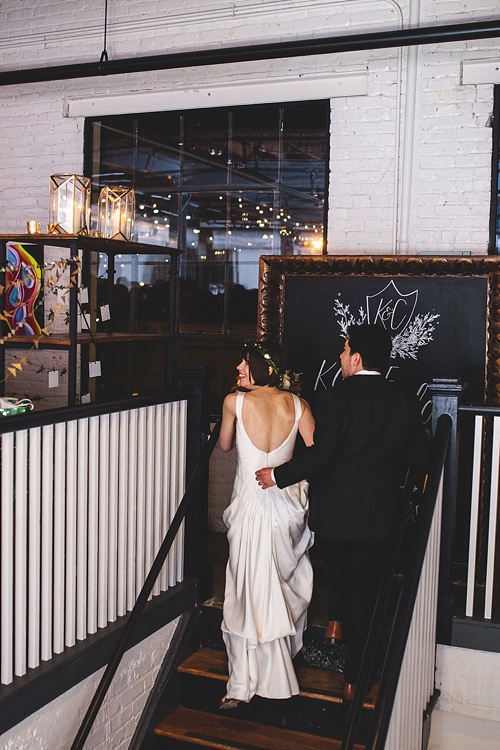 Chic city wedding reception in Richmond, Virginia with specialty and vintage rentals by Paisley and Jade