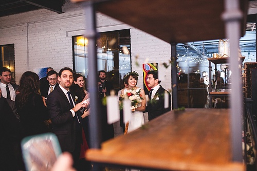 Chic city wedding reception in Richmond, Virginia with specialty and vintage rentals by Paisley and Jade