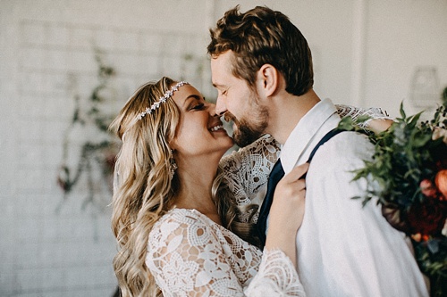 Earthy and Industrial styled shoot with boho-chic vibes. Specialty rentals and space provided by Paisley and Jade 