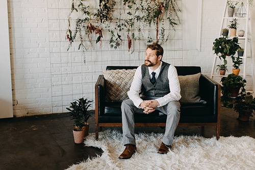 Earthy and Industrial styled shoot with boho-chic vibes. Specialty rentals and space provided by Paisley and Jade 