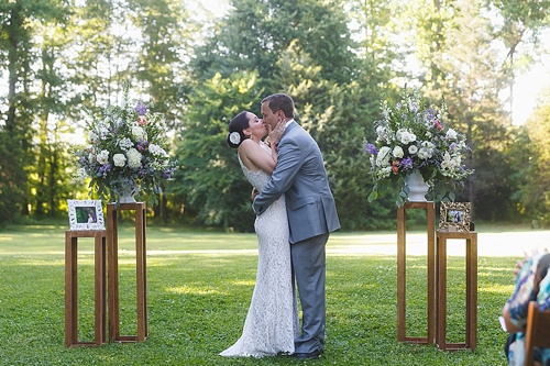 Causal and colorful garden wedding at Seven Springs Farm in Virginia with specialty and vintage rentals by Paisley and Jade 