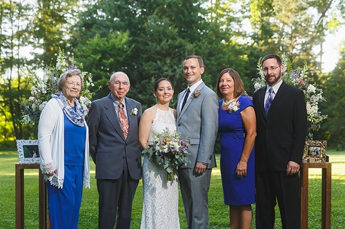 Causal and colorful garden wedding at Seven Springs Farm in Virginia with specialty and vintage rentals by Paisley and Jade 