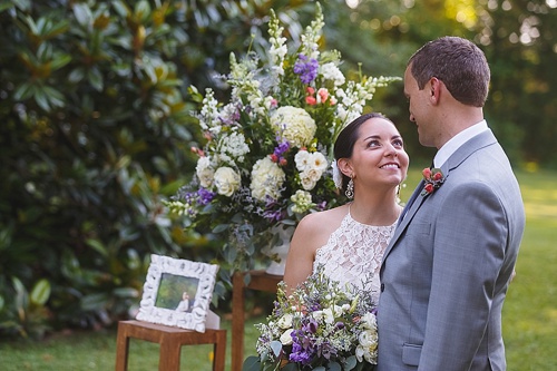 Causal and colorful garden wedding at Seven Springs Farm in Virginia with specialty and vintage rentals by Paisley and Jade 