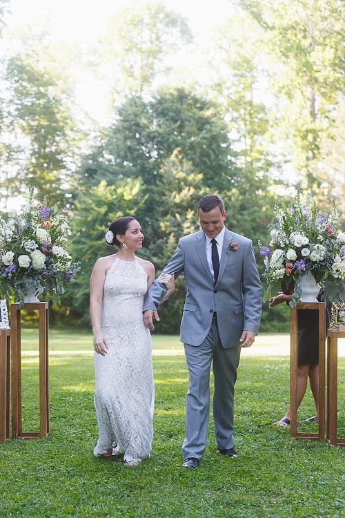 Causal and colorful garden wedding at Seven Springs Farm in Virginia with specialty and vintage rentals by Paisley and Jade 