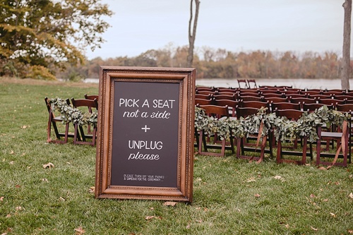 Modern and chic wedding at Upper Shirley Vineyards with specialty and vintage rentals provided by Paisley and Jade 