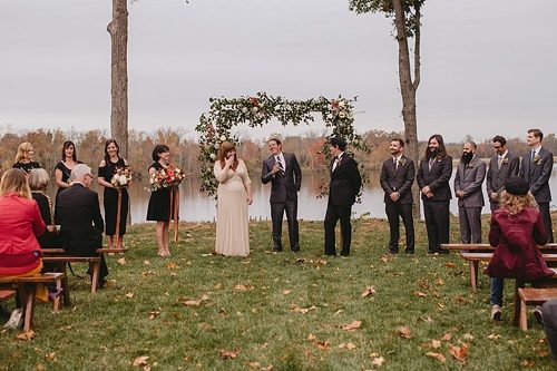 Modern and chic wedding at Upper Shirley Vineyards with specialty and vintage rentals provided by Paisley and Jade