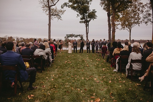 Modern and chic wedding at Upper Shirley Vineyards with specialty and vintage rentals provided by Paisley and Jade 