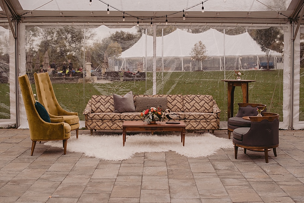 Modern and chic wedding at Upper Shirley Vineyards with specialty and vintage rentals provided by Paisley and Jade