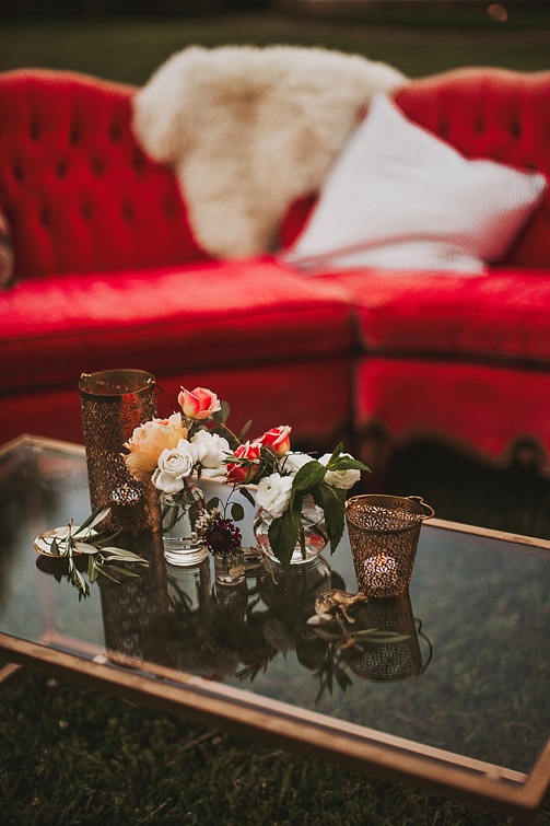 Moody and romantic reception at Tuckahoe Plantation with specialty and vintage rentals by Paisley and Jade 