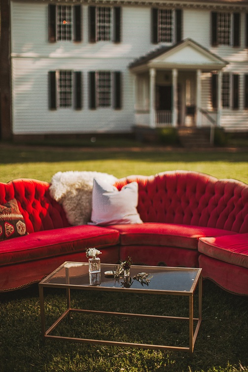 Moody and romantic reception at Tuckahoe Plantation with specialty and vintage rentals by Paisley and Jade 