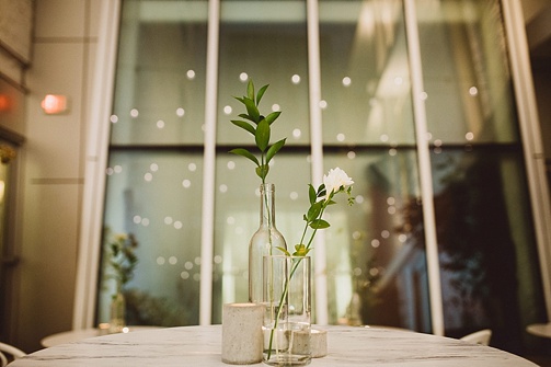 Chic and charming courtyard wedding at Quirk Hotel in Richmond, Virginia with specialty and vintage rentals by Paisley & Jade 