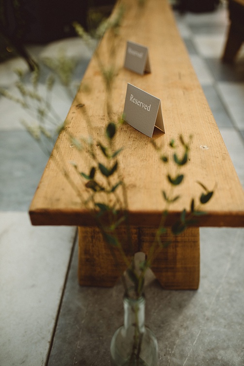 Chic and charming courtyard wedding at Quirk Hotel in Richmond, Virginia with specialty and vintage rentals by Paisley & Jade 