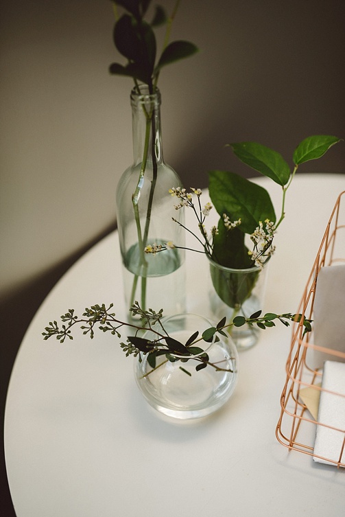 Chic and charming courtyard wedding at Quirk Hotel in Richmond, Virginia with specialty and vintage rentals by Paisley & Jade 