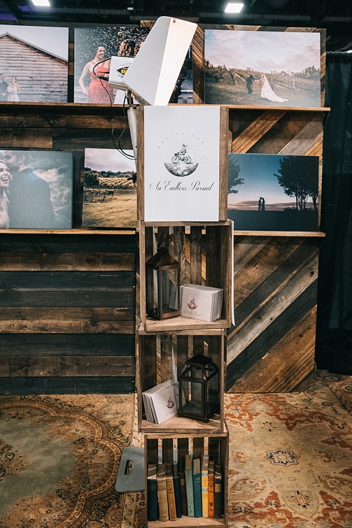 Trade show display in Washington DC for a bridal show with Endless Pursuit Photography with specialty and vintage prop rentals by Paisley and Jade