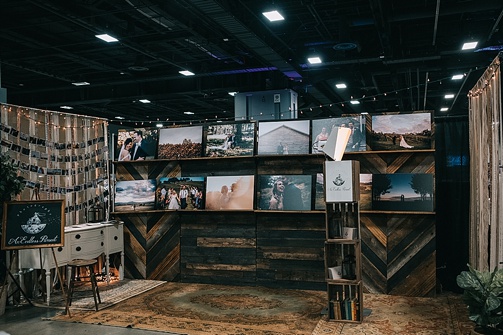 Trade show display in Washington DC for a bridal show with Endless Pursuit Photography with specialty and vintage prop rentals by Paisley and Jade