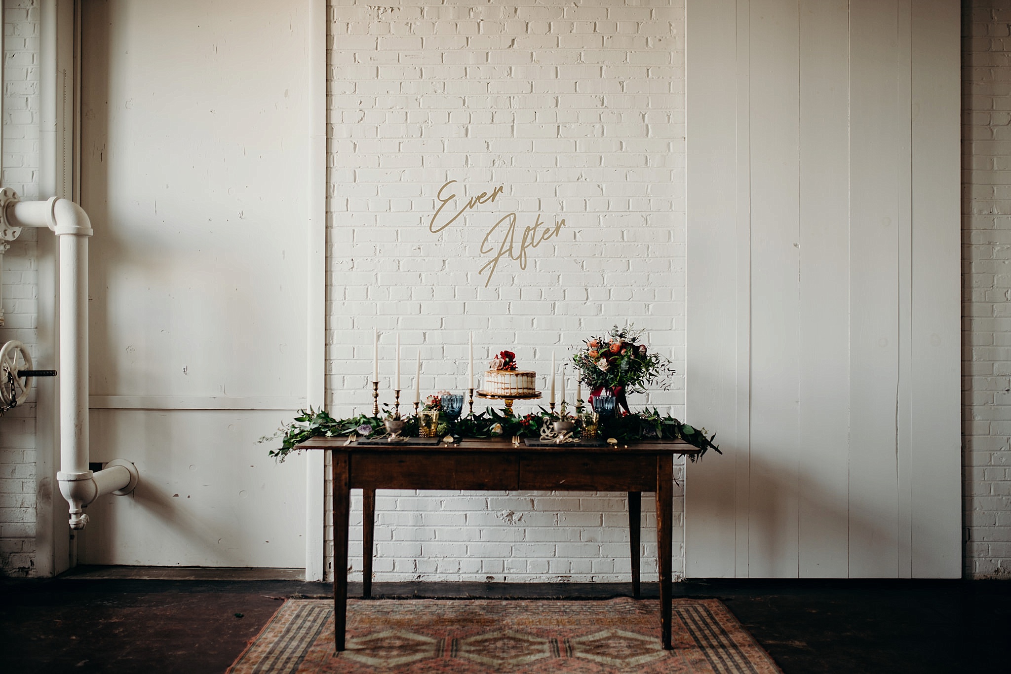 Moody and modern wedding inspiration styled shoot at Highpoint & Moore with space and specialty rentals by Paisley & Jade