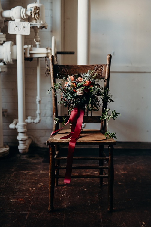 Moody and modern wedding inspiration styled shoot at Highpoint & Moore with space and specialty rentals by Paisley & Jade 