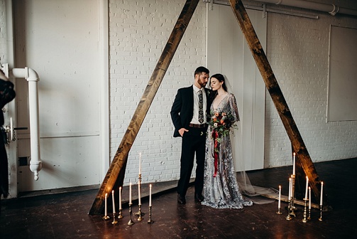 Moody and modern wedding inspiration styled shoot at Highpoint & Moore with space and specialty rentals by Paisley & Jade 