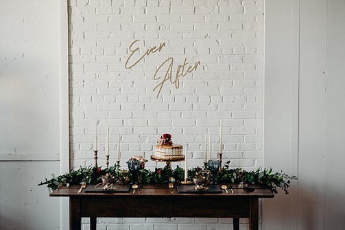 Moody and modern wedding inspiration styled shoot at Highpoint & Moore with space and specialty rentals by Paisley & Jade 