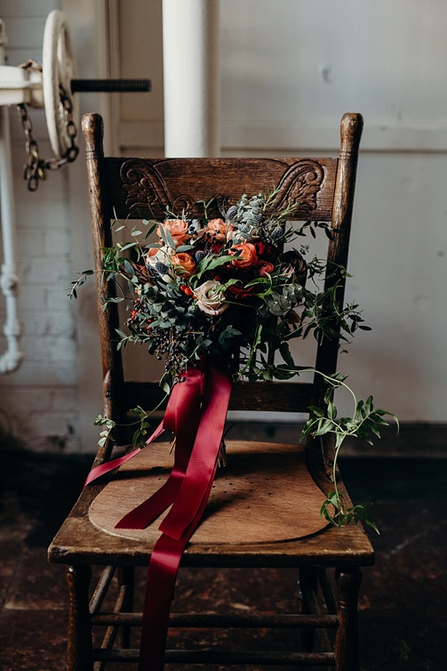 Moody and modern wedding inspiration styled shoot at Highpoint & Moore with space and specialty rentals by Paisley & Jade 