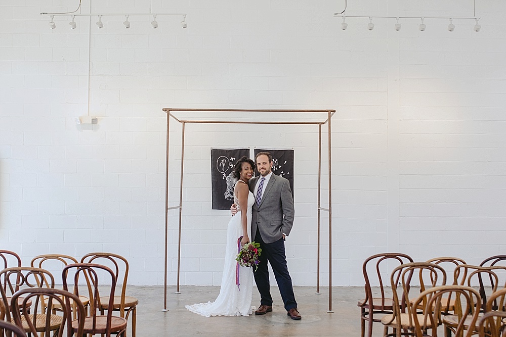 Modern and minimal wedding inspiration styled shoot at Studio 23 in Richmond with specialty and vintage rentals by Paisley & Jade