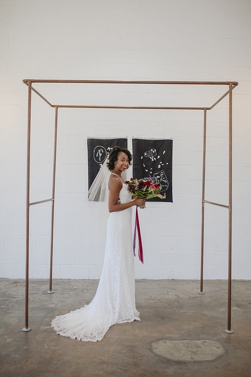 Modern and minimal wedding inspiration styled shoot at Studio 23 in Richmond with specialty and vintage rentals by Paisley & Jade 