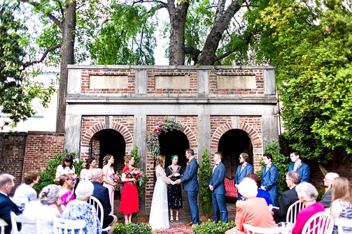 Enchanting colorful and intimate wedding at the Poe Museum in Richmond with specialty and vintage rentals by Paisley & Jade 