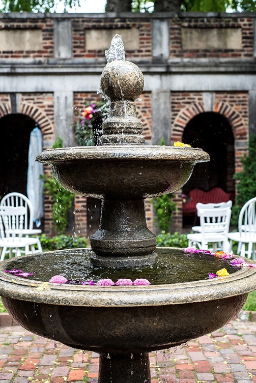 Enchanting colorful and intimate wedding at the Poe Museum in Richmond with specialty and vintage rentals by Paisley & Jade 