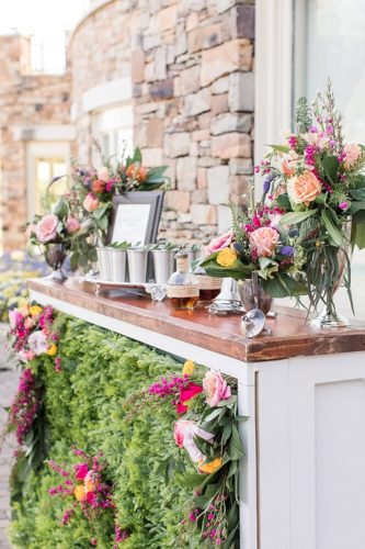 Colorful and garden inspired styled shoot with a specialty bar by Paisley and Jade 