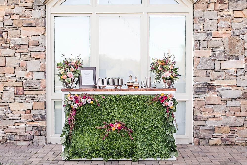 Colorful and garden inspired styled shoot with a specialty bar by Paisley and Jade