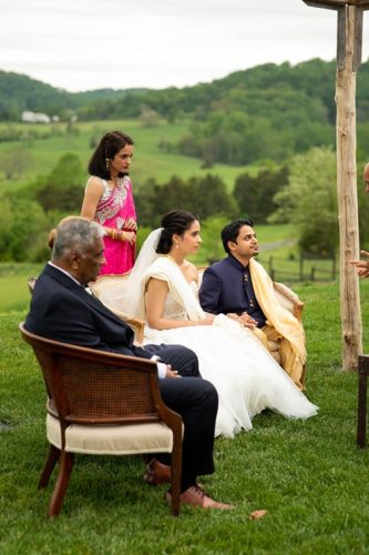 Stunning outdoor ceremony for an Indian wedding at Pippin Hill with specialty and vintage rentals by Paisley & Jade 