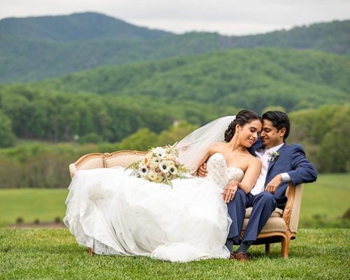 Stunning outdoor ceremony for an Indian wedding at Pippin Hill with specialty and vintage rentals by Paisley & Jade 