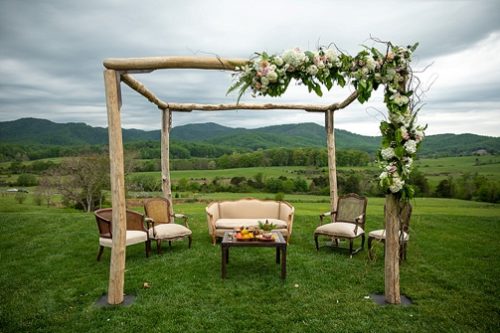 Stunning outdoor ceremony for an Indian wedding at Pippin Hill with specialty and vintage rentals by Paisley & Jade 