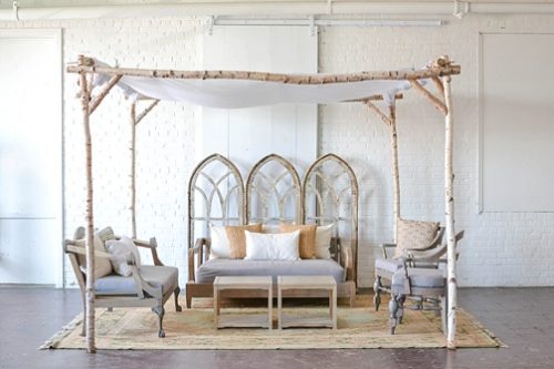 Inspiration station design for a ceremony set-up and a cool cabana with space and inventory provided by Paisley & Jade