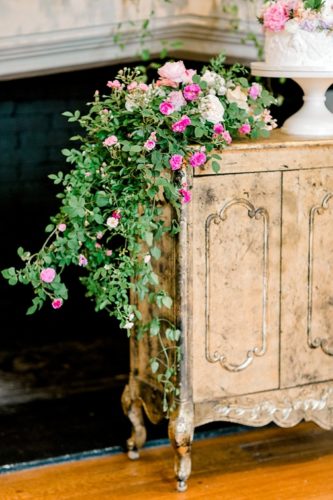 Romantic pastel wedding at The Branch Museum in Richmond with vintage and specialty rentals provided by Paisley & Jade 