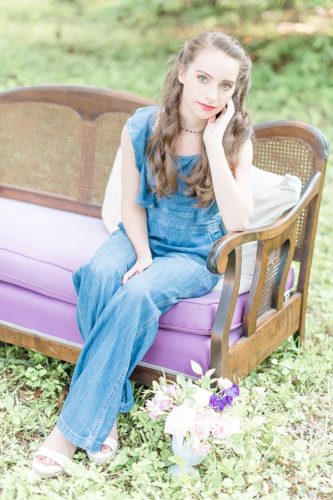 Bright and beautiful senior portrait styled shoot with specialty furniture by Paisley & Jade