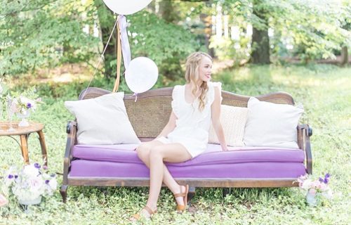 Bright and beautiful senior portrait styled shoot with specialty furniture by Paisley & Jade