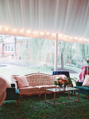 Chic estate wedding in Virginia with vintage and specialty rentals by Paisley & Jade 