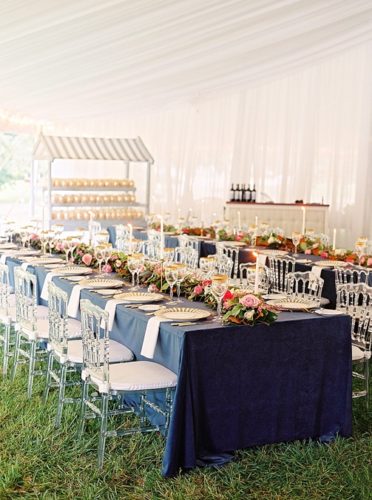 Chic estate wedding in Virginia with vintage and specialty rentals by Paisley & Jade 