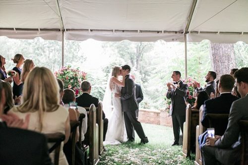 Chic estate wedding in Virginia with vintage and specialty rentals by Paisley & Jade 