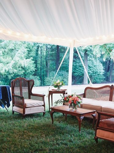 Chic estate wedding in Virginia with vintage and specialty rentals by Paisley & Jade 