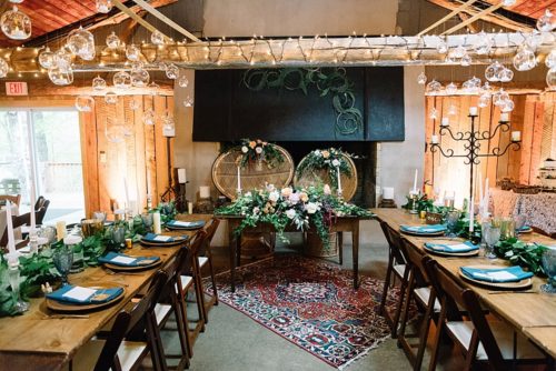 Beautiful boho farm wedding and reception with specialty and vintage rentals by Paisley & Jade 