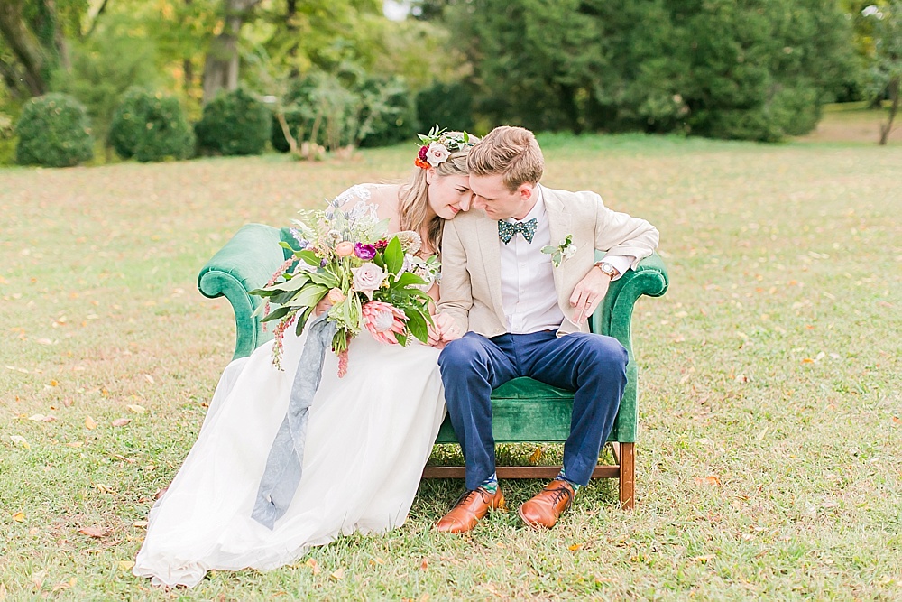 Charming and colorful wedding at Tuckahoe Plantation with specialty and vintage rentals by Paisley and Jade