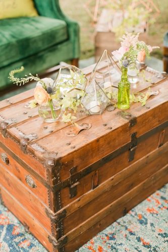 Charming and colorful wedding at Tuckahoe Plantation with specialty and vintage rentals by Paisley and Jade 