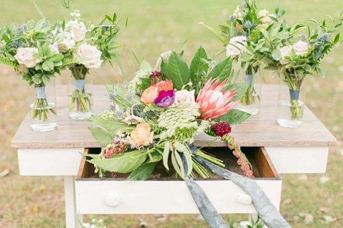 Charming and colorful wedding at Tuckahoe Plantation with specialty and vintage rentals by Paisley and Jade 