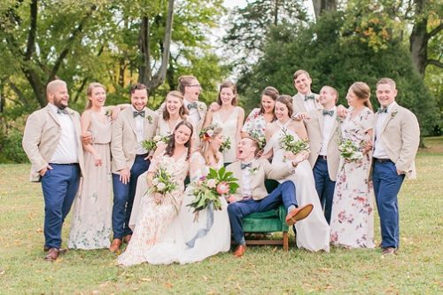 Charming and colorful wedding at Tuckahoe Plantation with specialty and vintage rentals by Paisley and Jade 