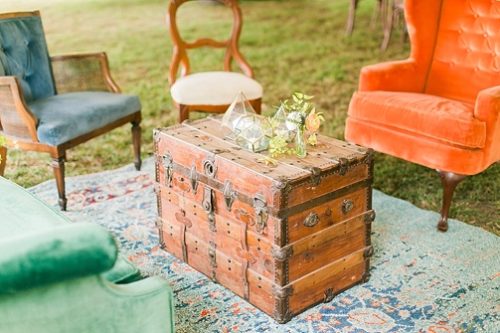 Charming and colorful wedding at Tuckahoe Plantation with specialty and vintage rentals by Paisley and Jade 