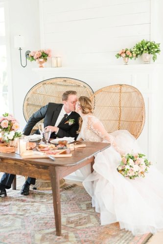 Gorgeous styled shoot with copper and peach hues by Katelyn James with vintage and specialty rentals by Paisley & Jade 