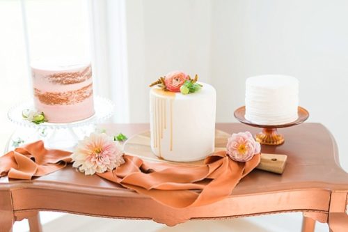 Gorgeous styled shoot with copper and peach hues by Katelyn James with vintage and specialty rentals by Paisley & Jade 