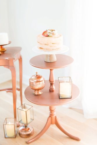 Gorgeous styled shoot with copper and peach hues by Katelyn James with vintage and specialty rentals by Paisley & Jade 